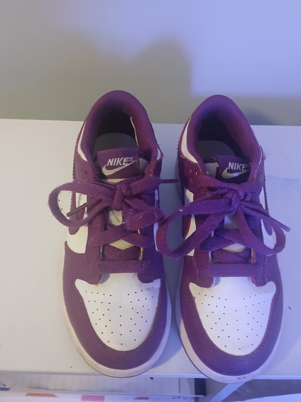 Nike Kids Purple and White Low-Top Sneakers